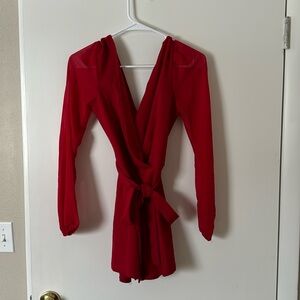 Windsor red longsleeve romper